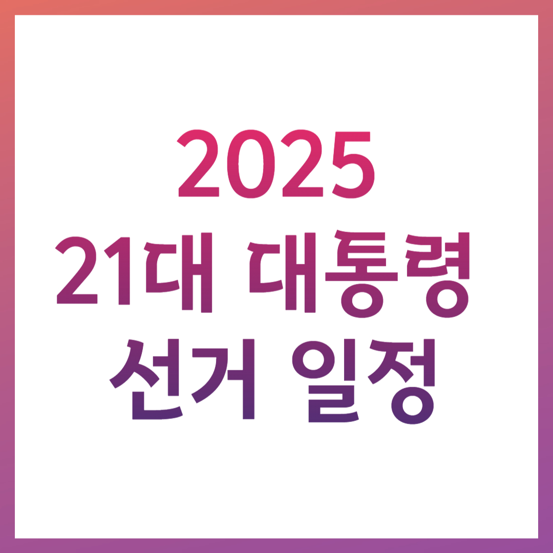 2025 조기 대선 후보 정책 일정 정보