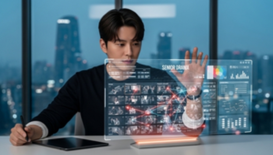 AI로 유튜브 콘텐츠를 제작하는 젊은 크리에이터