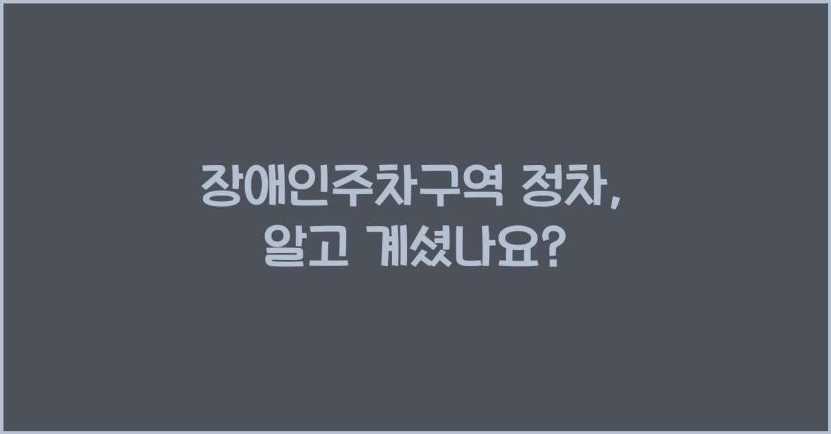 장애인주차구역 정차
