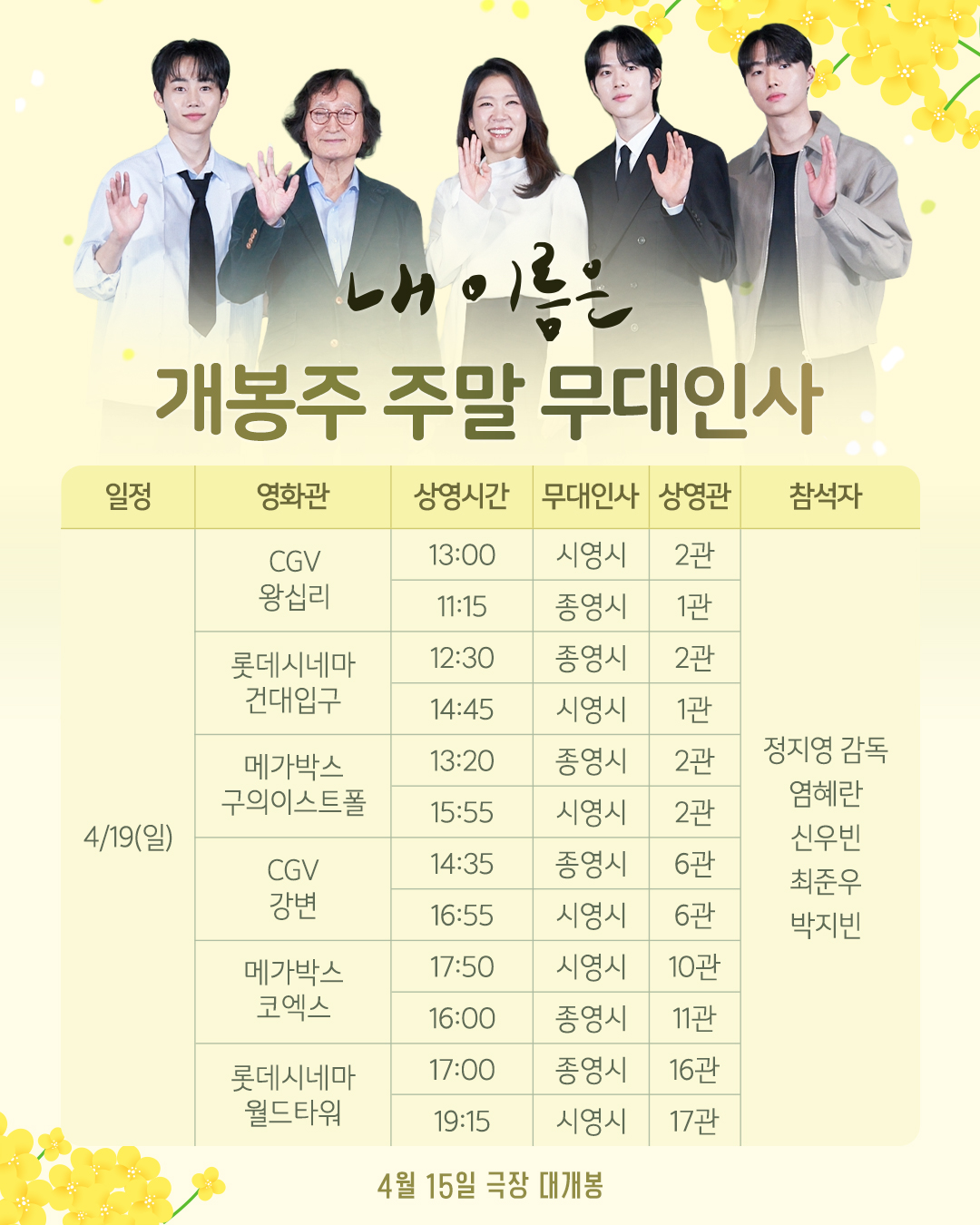 내 이름은 4/19일 무대인사