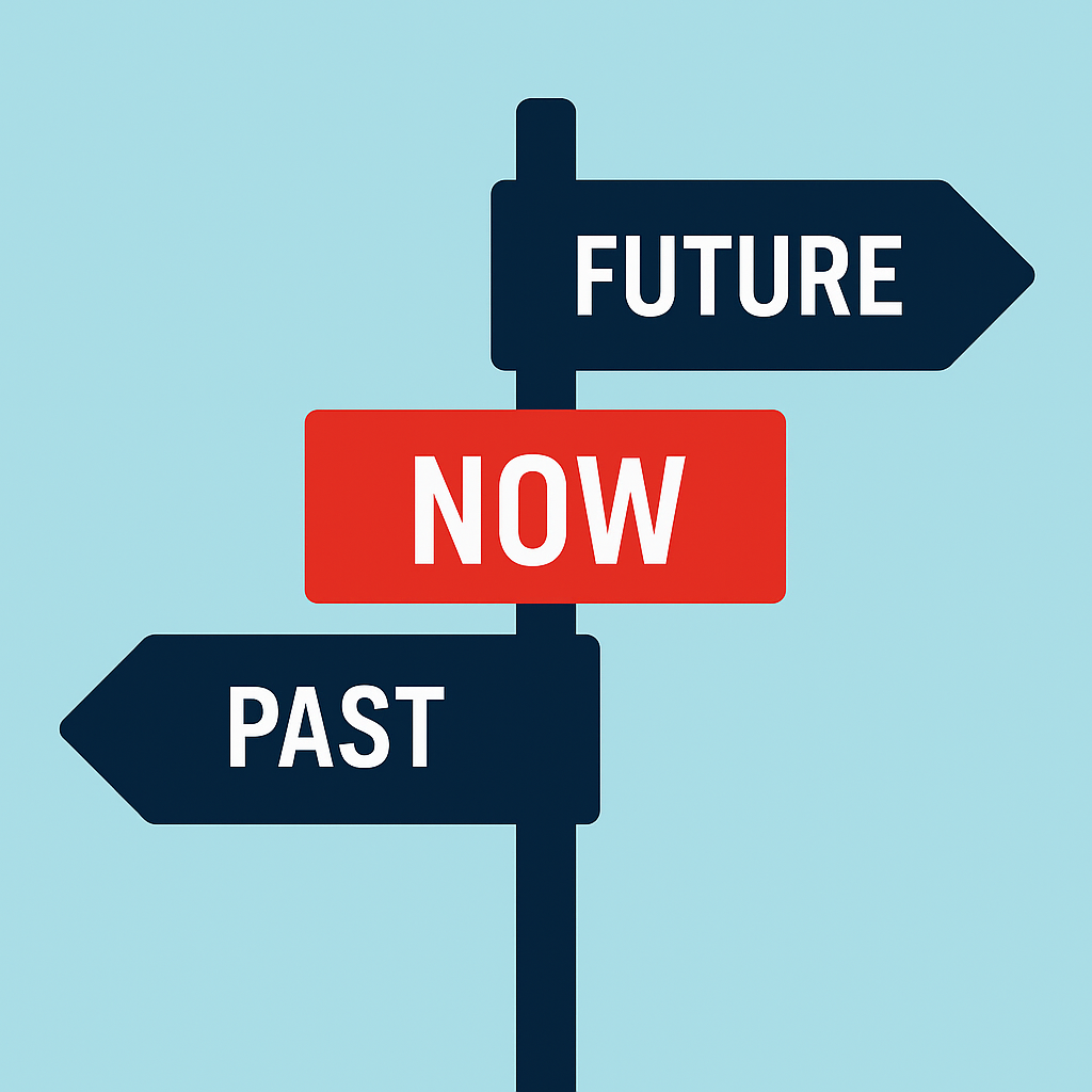 과거,현재,미래 표지판