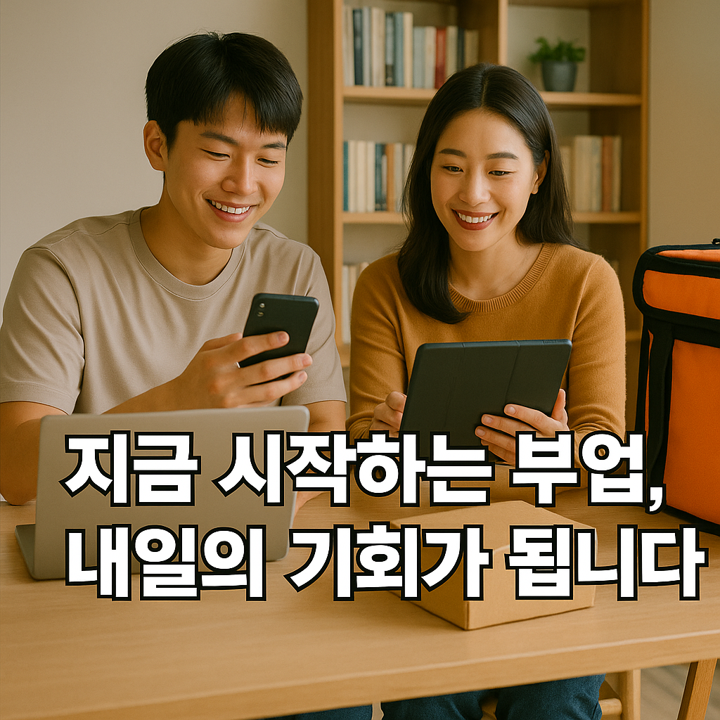 온라인 부업에 집중하고 있는 청년들