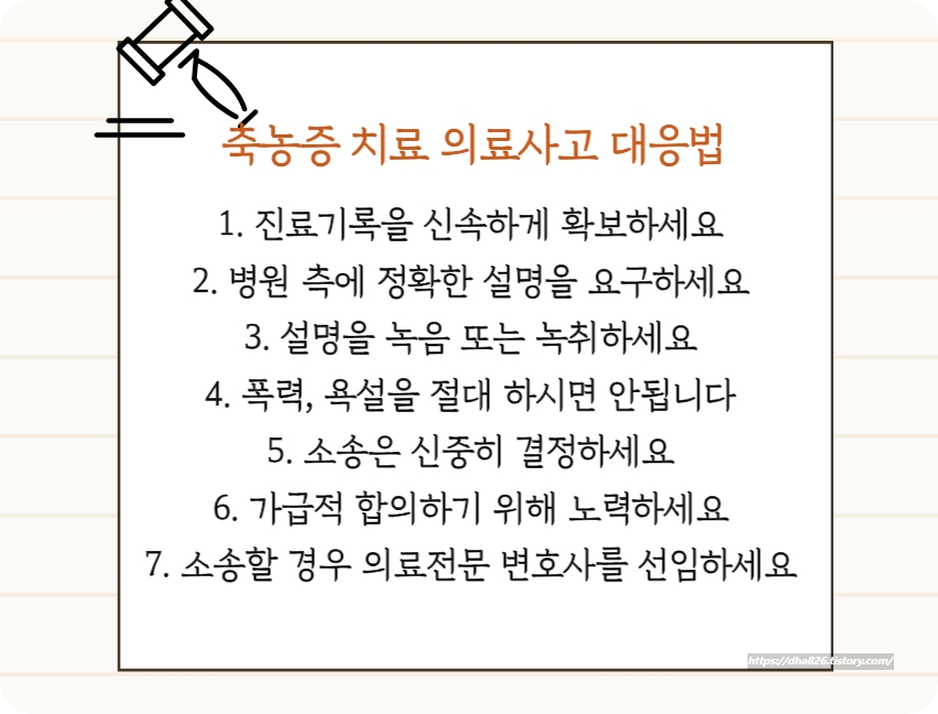 축농증 치료 의료사고 대응