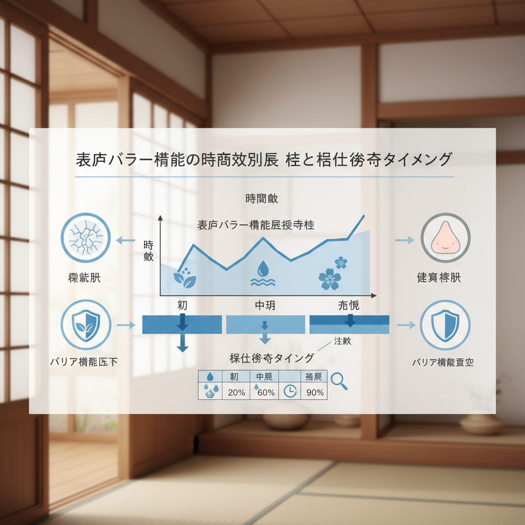 表皮バリア機能の時間軸別回復特性と保湿投与タイミングの学術図解