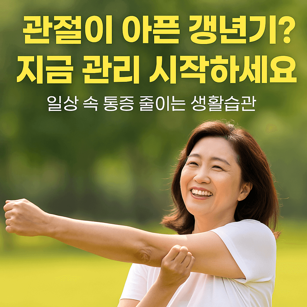 관절이 아픈 갱년기 지금 관리 시작하세요