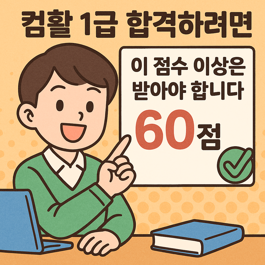 컴활 1급 합격하려면 이 점수 이상은 받아야 합니다