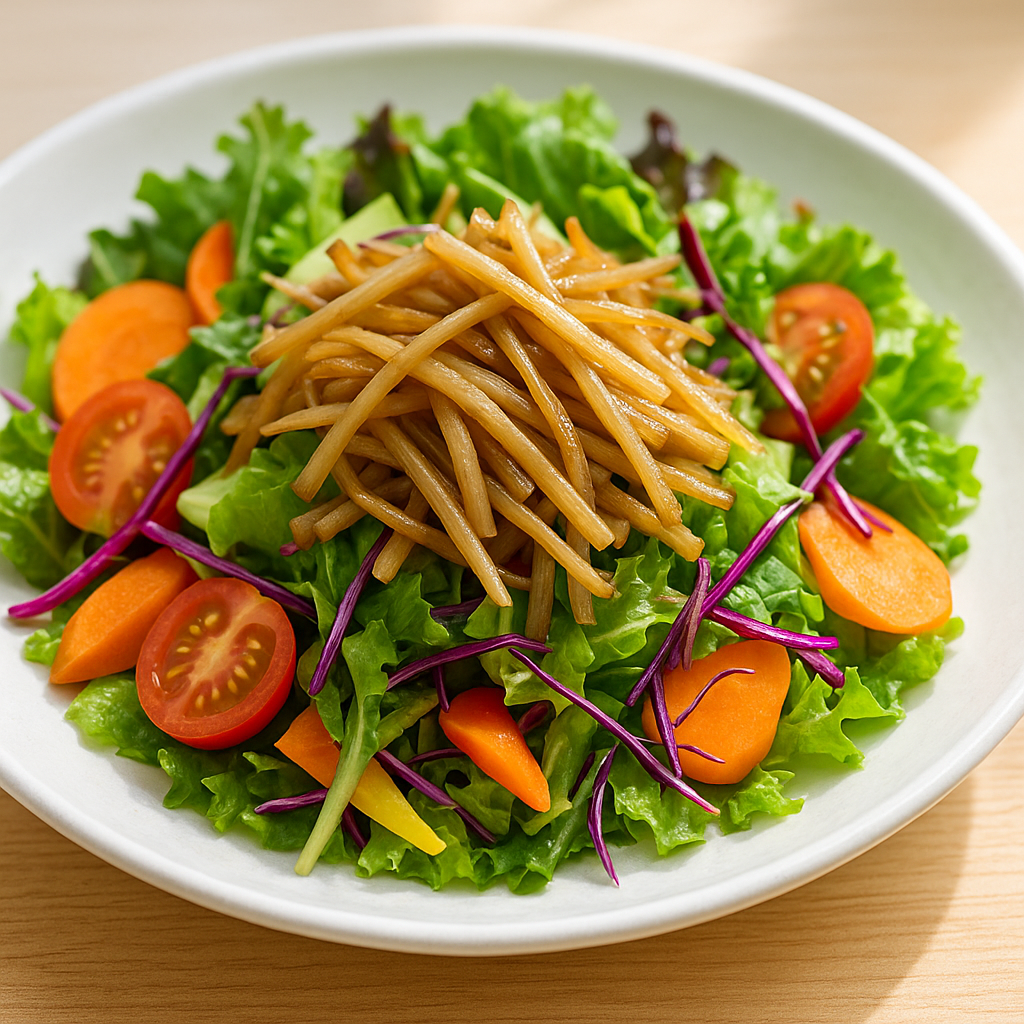 우엉채를 소분해 냉동팩에 담는 깔끔한 주방 장면