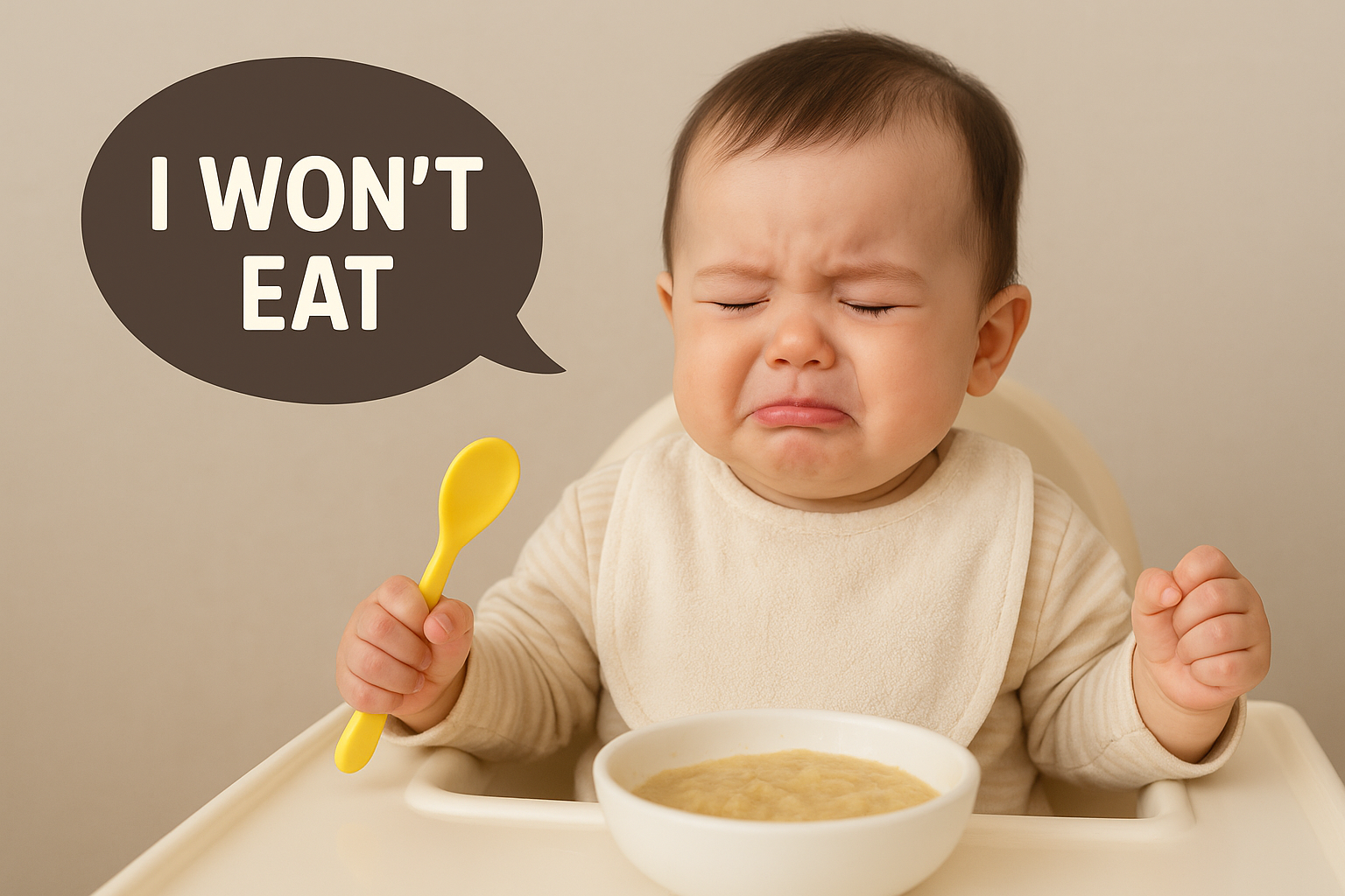 아기 이유식 거부 관련 사진