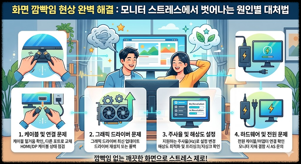 화면 깜빡임 현상 완벽 해결 : 모니터 스트레스에서 벗어나는 원인별 대처법