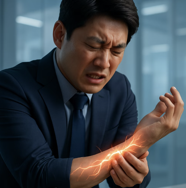전기가 오듯, 찌릿하게 뻗치는 통증