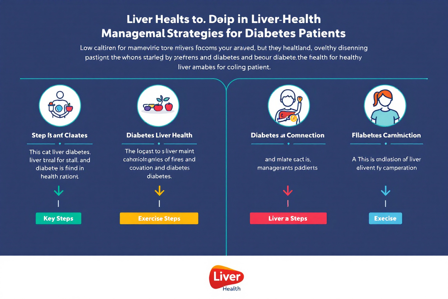 당뇨 환자를 위한 간 건강 관리 전략을 도식화한 인포그래픽"