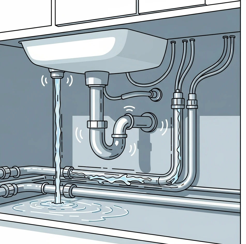 싱크대 배관 흔들림 소음
