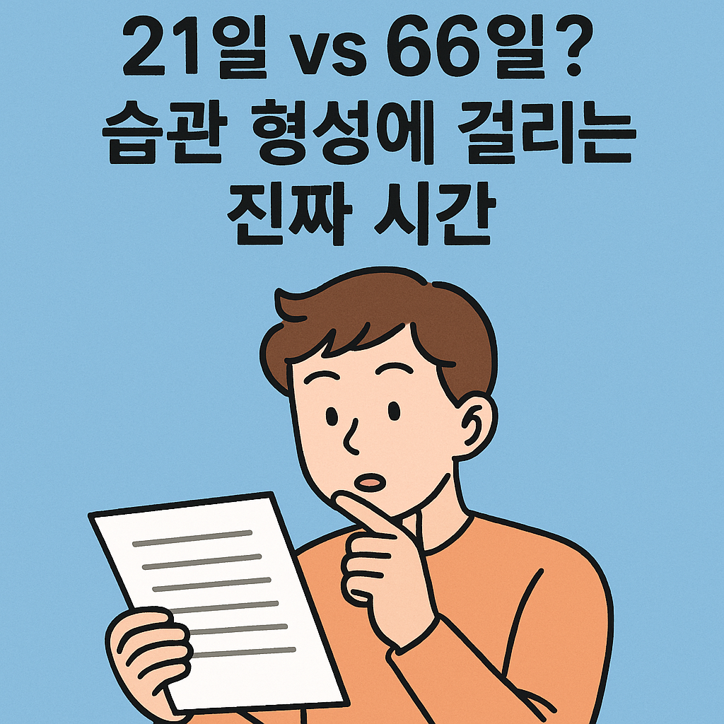 습관 형성에 걸리는 진짜 시간
