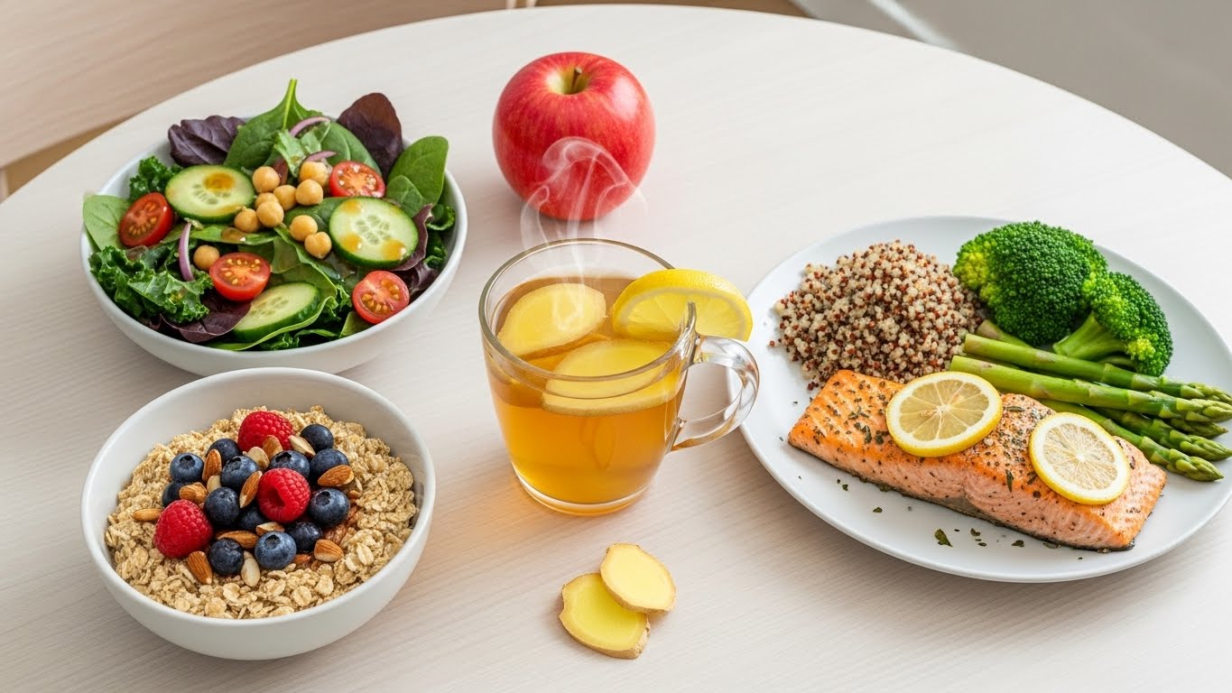 생강차와 건강식단