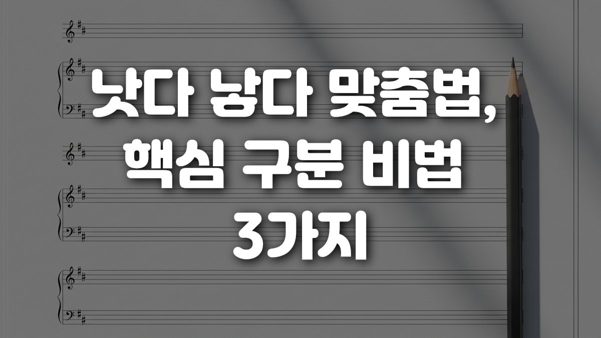 낫다 낳다 맞춤법 핵심 구분 비법 3가지