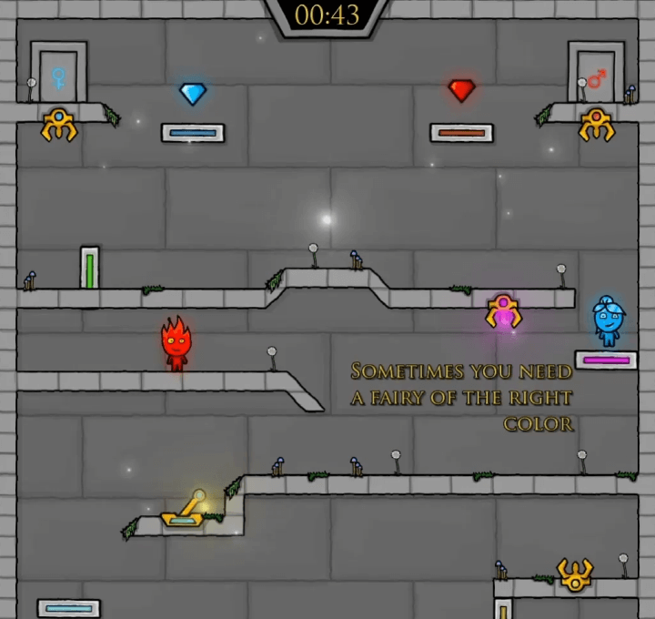 불과-물-2인용-게임하기-6-페어리테일즈-플레이-보라색-장치에-요정을-넣어-장치를-작동시키는-화면