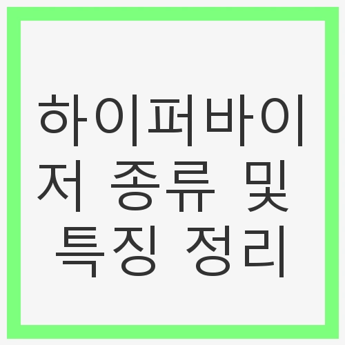 하이퍼바이저 종류 및 특징