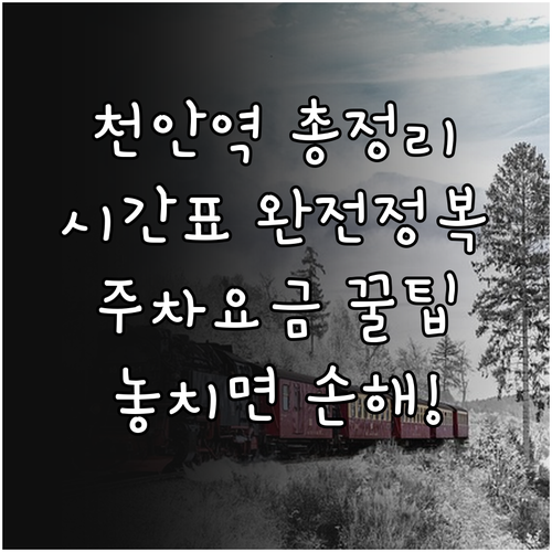 천안역 기차 전철 시간표 및 동부 서..