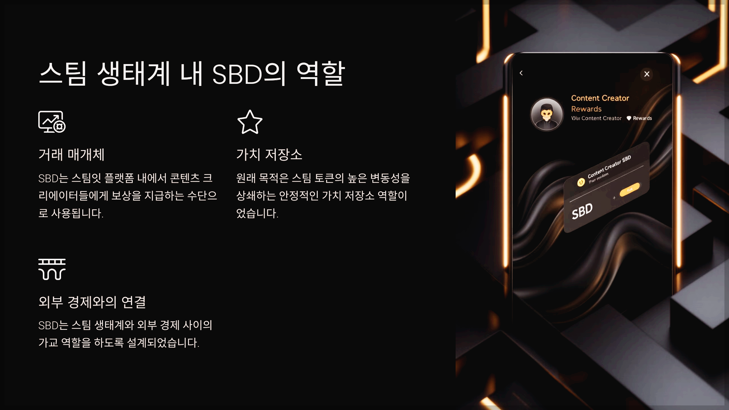 스팀 생태계 내 SBD의 역할