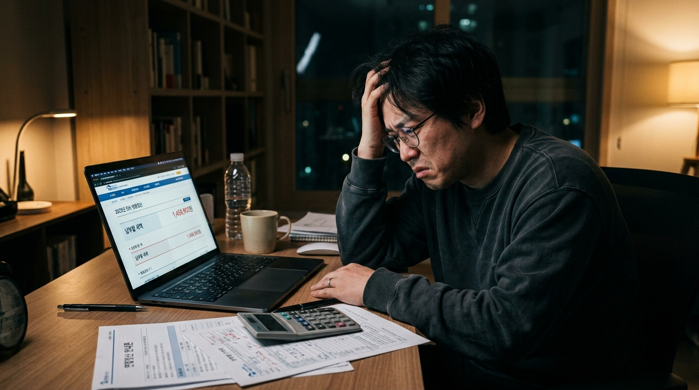 세금 고지서 보고 충격받은 모습