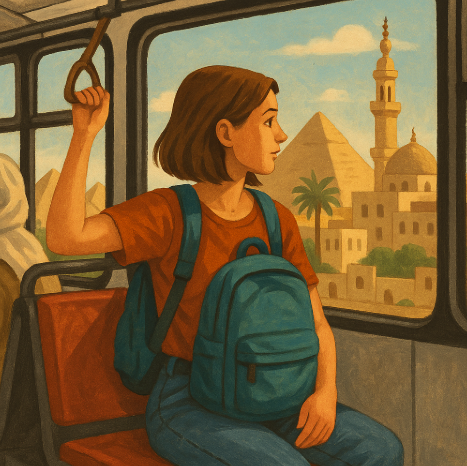 이집트에서 대중교통타는 모습