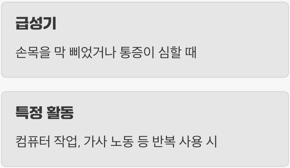 '약'이 되는 순간: 통증이 심한 '급성기'