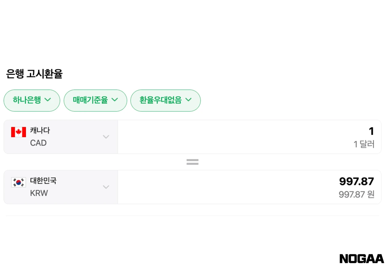 실시간 캐나다 환율 조회 방법