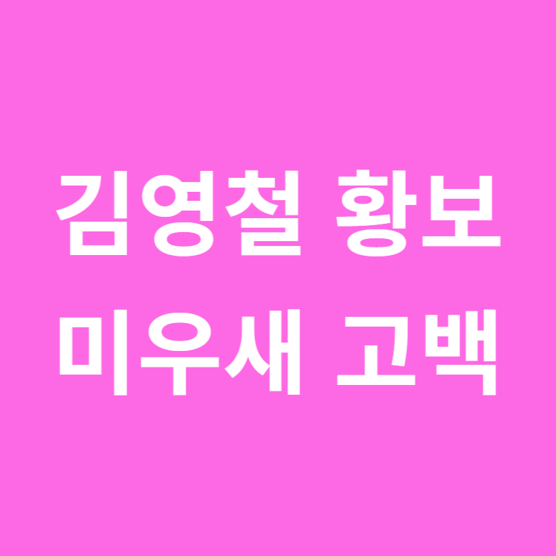 김영철 황보 미우새 고백
