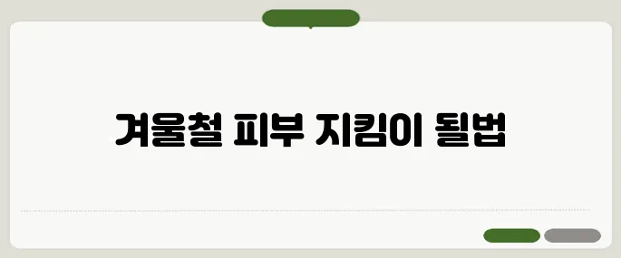 바세린 활용법 겨울철 보습 끝판왕