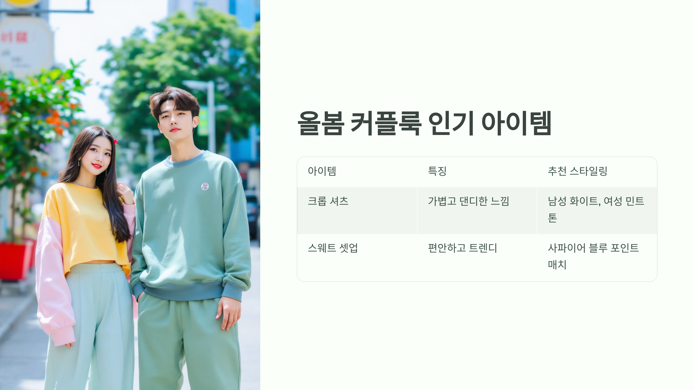 올봄 커플룩 인기 아이템