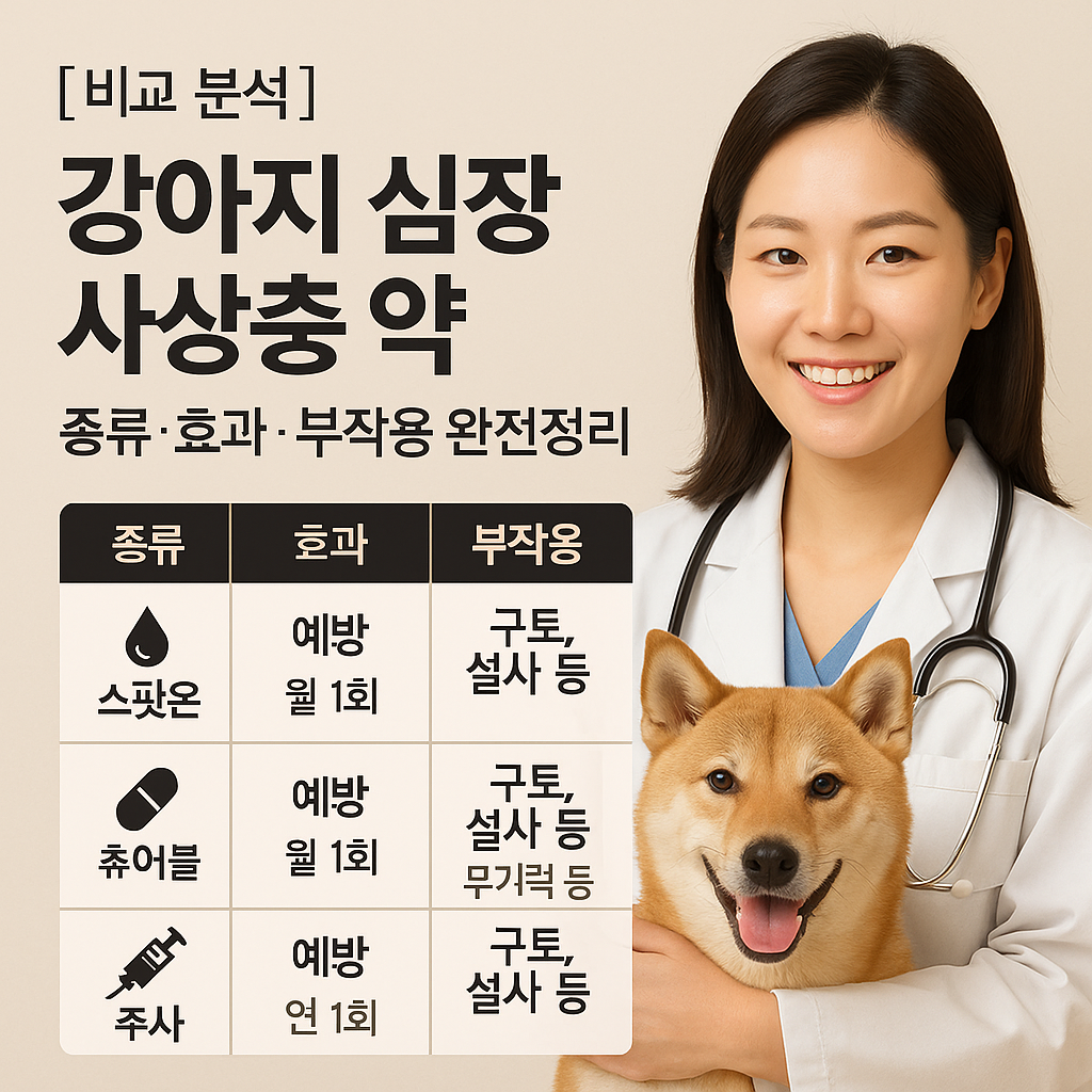 [비교 분석] 강아지 심장사상충 약 ｜ 종류&middot;효과&middot;부작용 완전정리