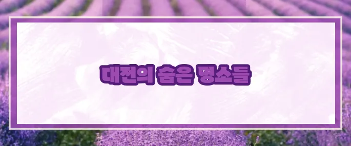 대전 가볼만한곳 베스트10 2025 (+핵심포인트)