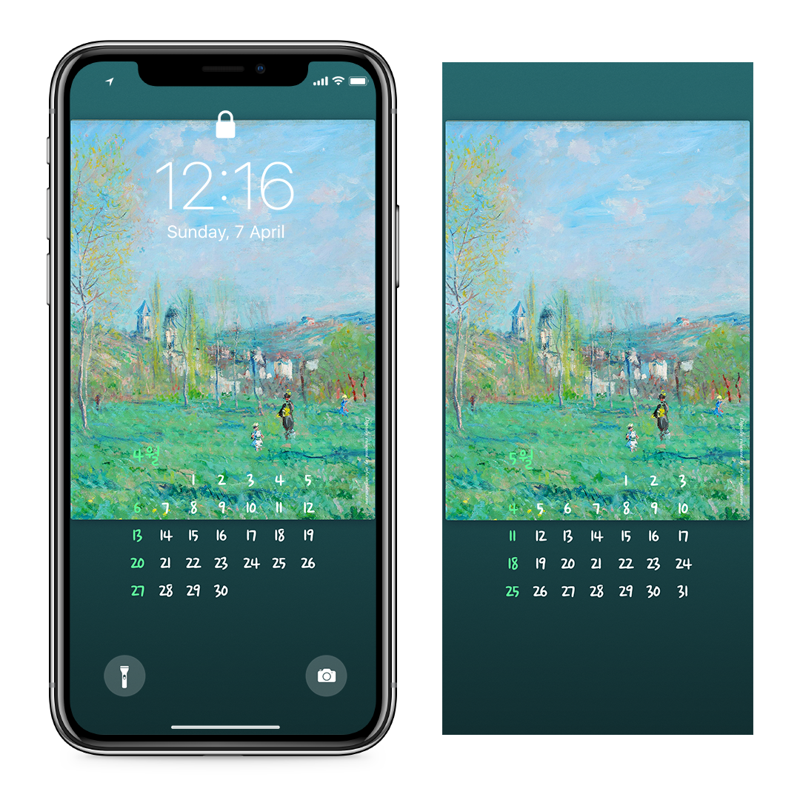 08 베퇴유의 봄 AB - 2025년4월 아이폰달력배경화면