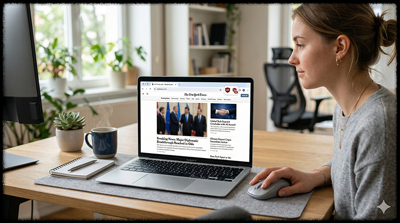 크롬에서 광고 차단 확장 프로그램이 적용된 모습