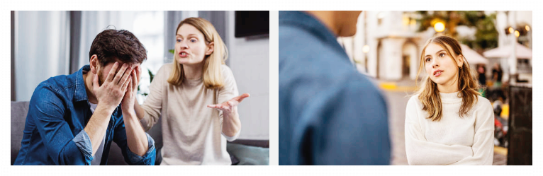 싸우는 연인의 모습