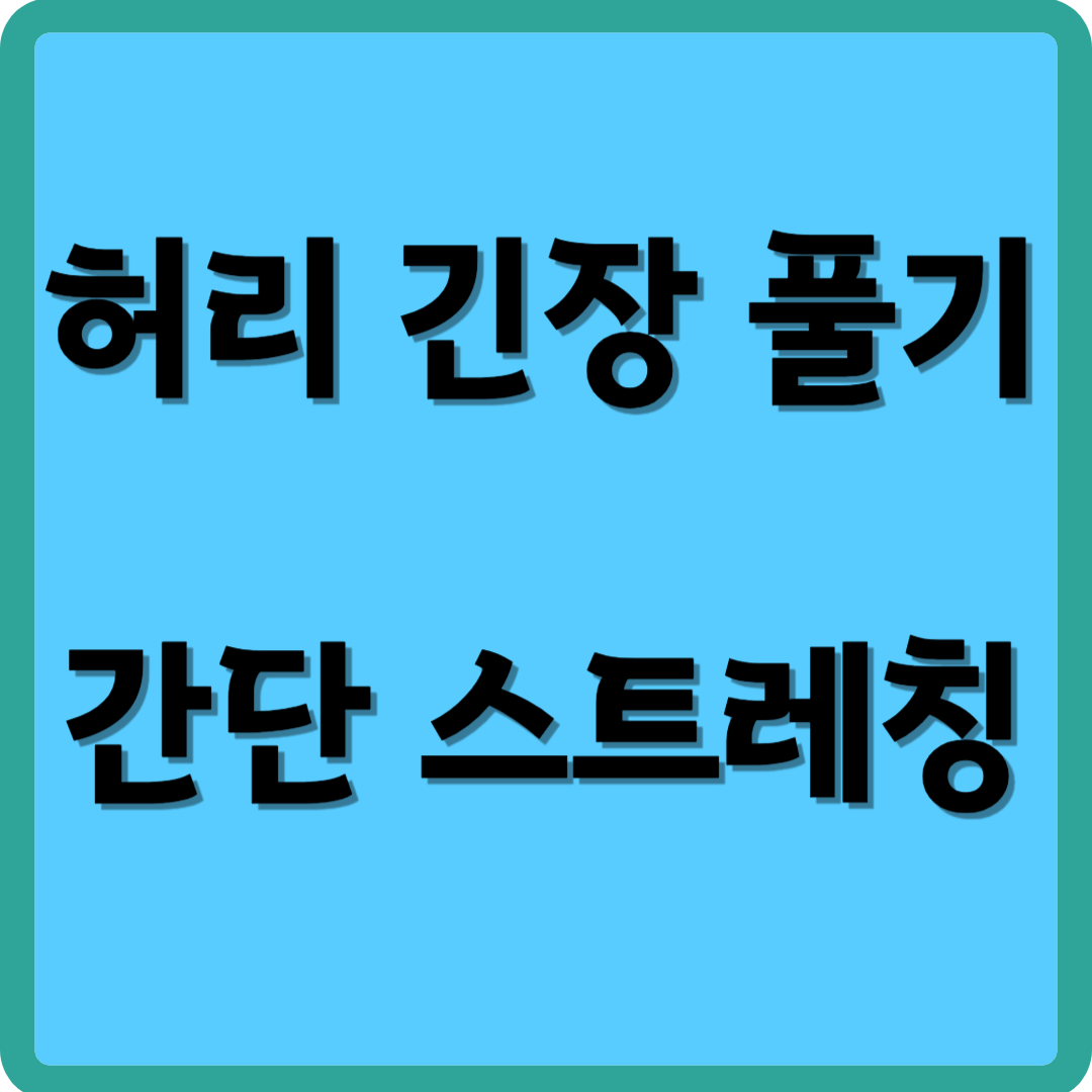 허리 긴장 풀기 간단 스트레칭