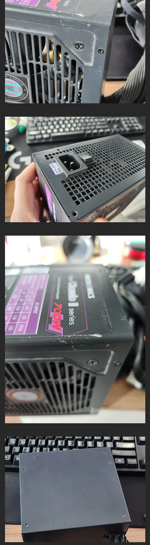 마이크로닉스 파워 AS 받은 교체 제품이 먼지에 기스가 나 있어 논란