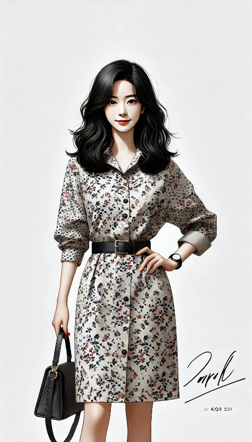 플로럴 셔츠 원피스