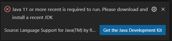 “Java 11 or more recent is required to run. Please download and install a recent JDK”