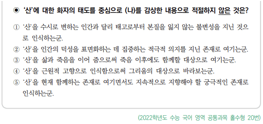 지문 활용 유형-예시 문항-표