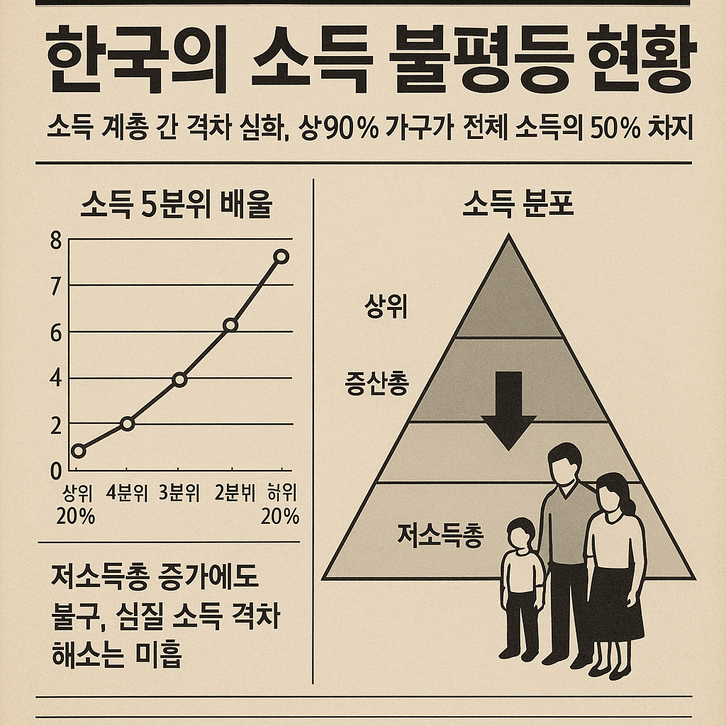 한국의 소득 불평등 현황 관련 사진