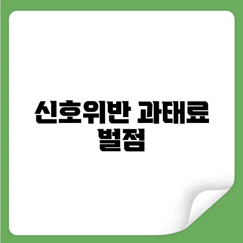 신호위반 과태료 벌점