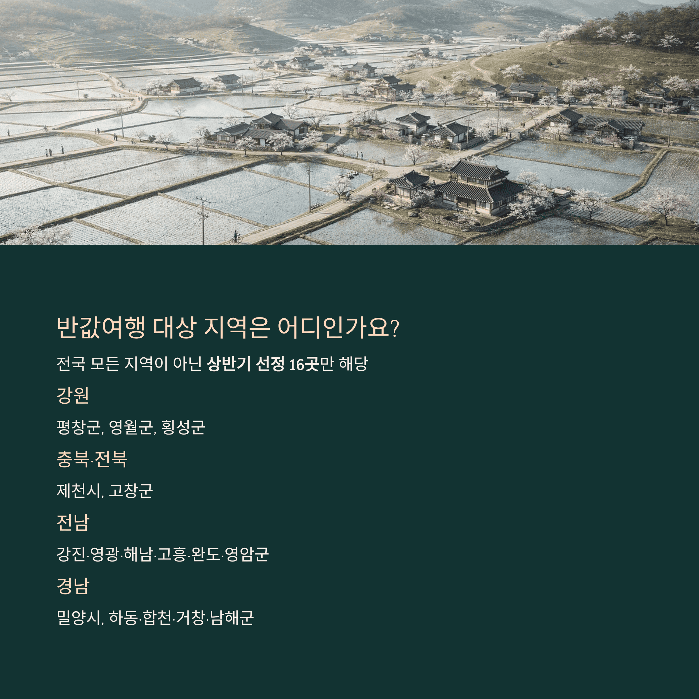 반값여행 대상 지역은 어디인가