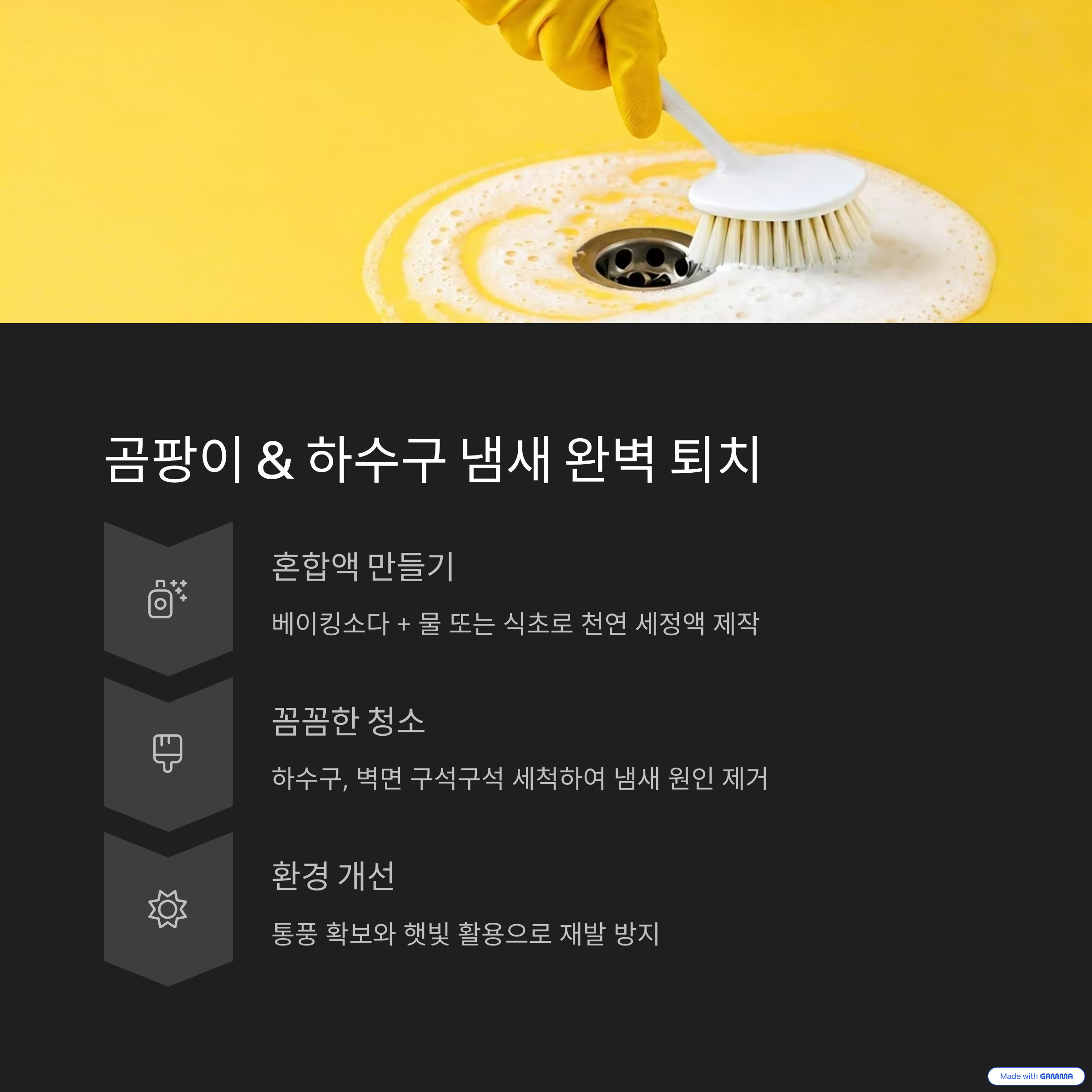 곰팡이 하수구 냄새 완벽 퇴치