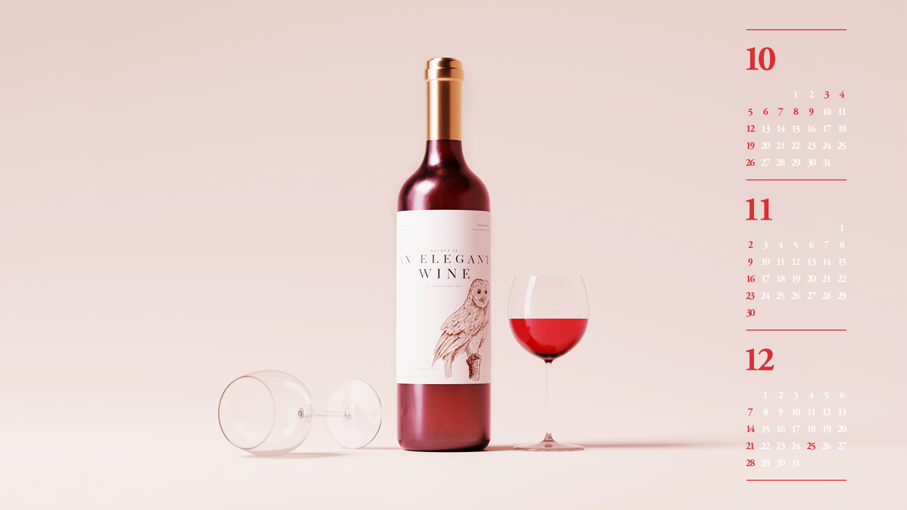 04 레드와인 심플 B - 2025년11월 노트북배경화면