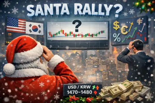 산타랠리를 애니메이션 이미지로 표현한 사진