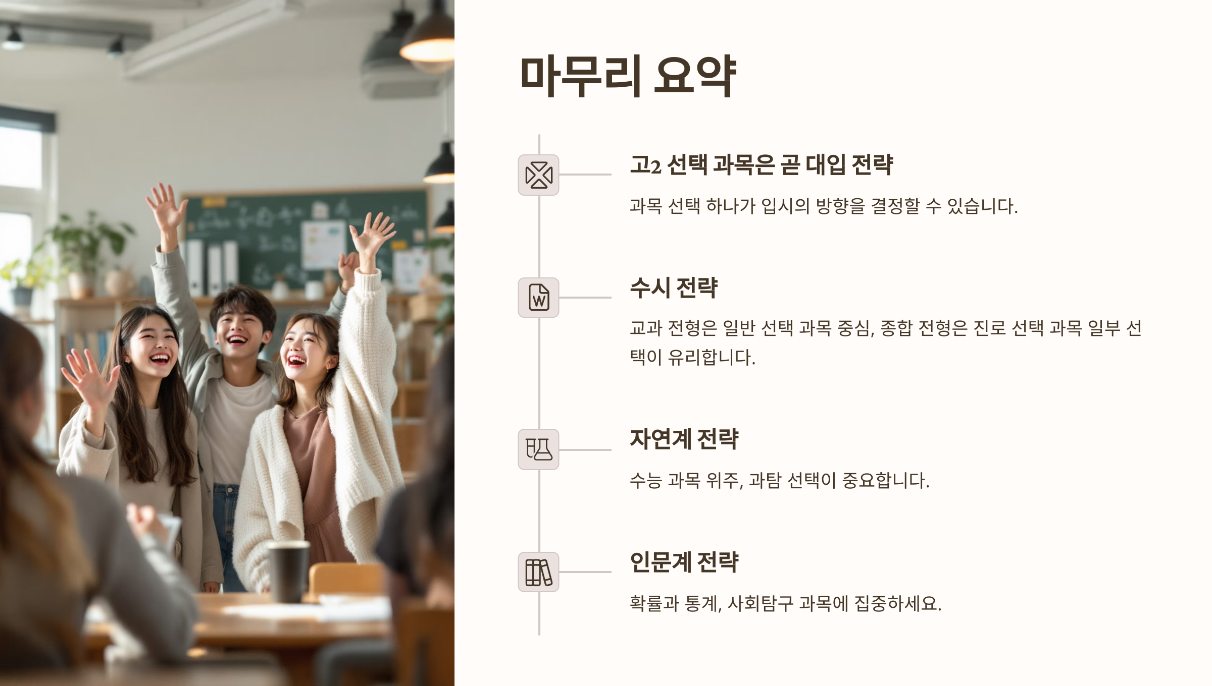 고2 선택 과목 가이드 마무리