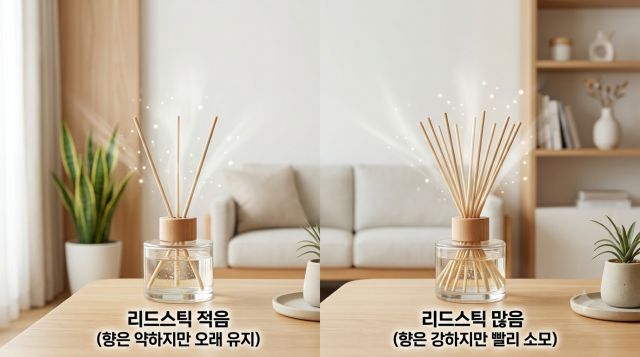 디퓨저 오래가는 방법과 리드스틱 개수 및 위치 조절법