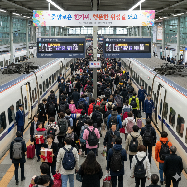 추석 연휴 시작일 아침 서울역 전경