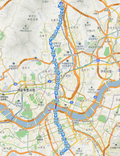 141번버스 노선도